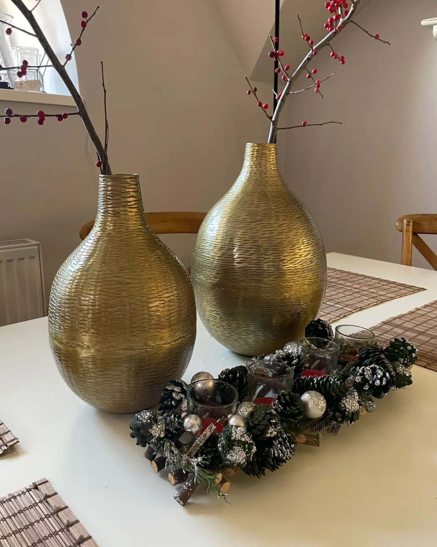Vaso da fiori MOHENJO Metallo 32/35 cm Oro