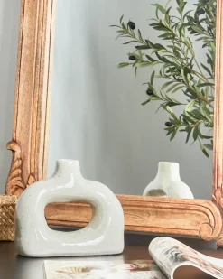Vaso da fiori MOONEYE Gres porcellanato 19 cm Bianco sporco