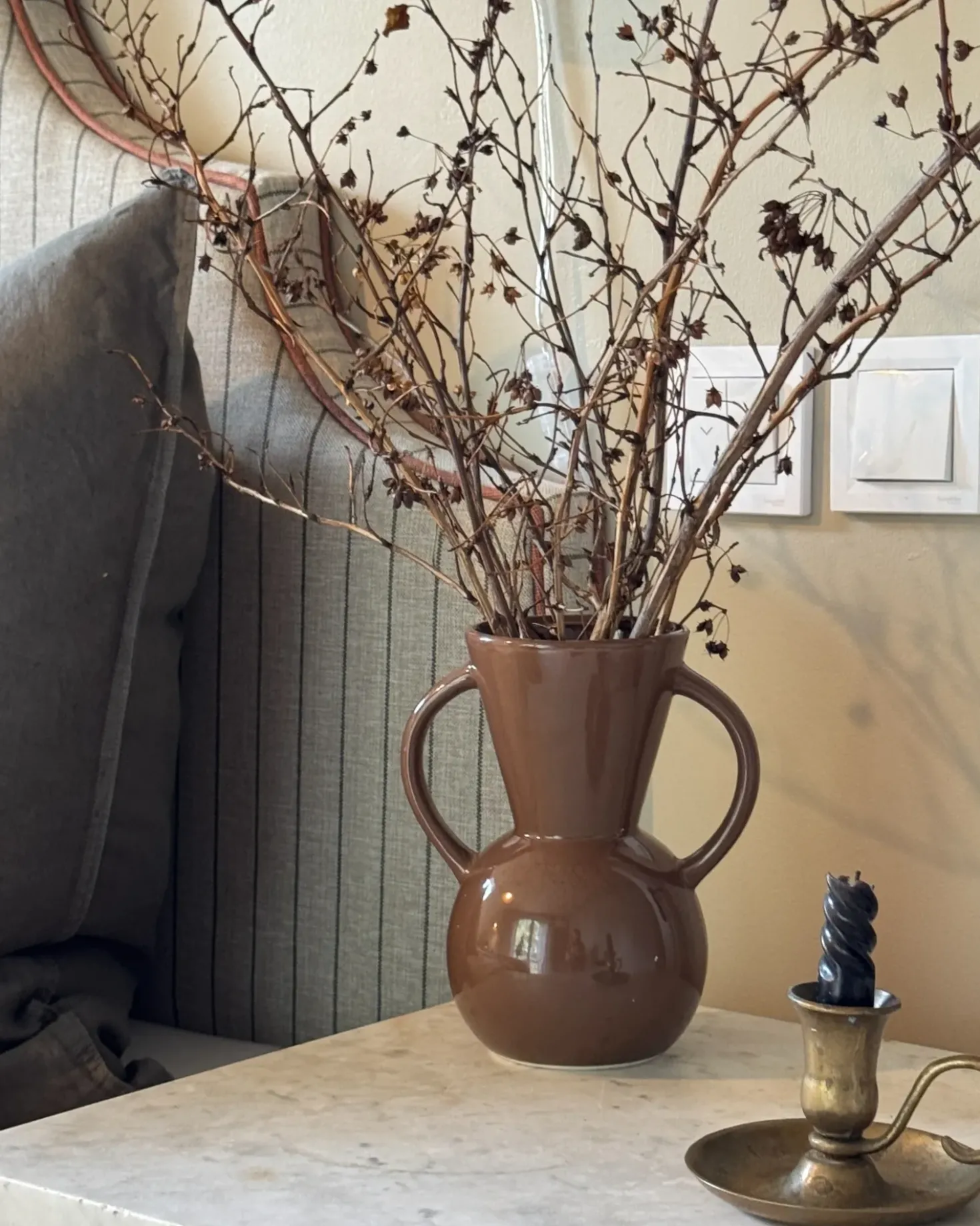 Vaso da fiori ORESTIADA Ceramica 19 cm Marrone