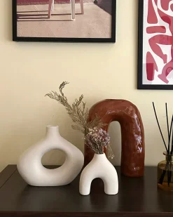 Vaso da fiori PERCH Gres porcellanato 29 cm Marrone