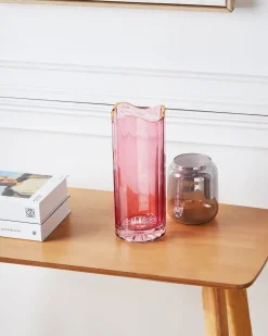 Vaso da fiori PERDIKI Vetro 30 cm Rosa
