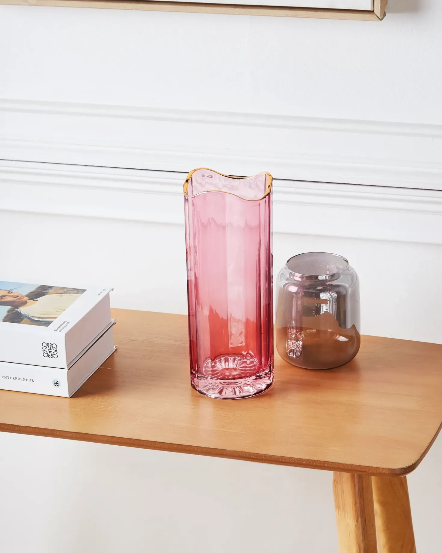 Vaso da fiori PERDIKI Vetro 30 cm Rosa