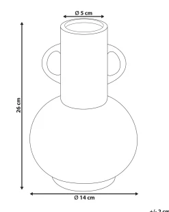 Vaso da fiori PEREA Ceramica 26 cm Nero