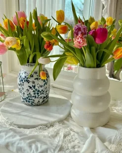 Vaso da fiori PIREAS Gres porcellanato 22 cm Bianco
