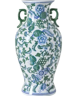 Vaso da fiori SEGOWIA Porcellana 47 cm Bianco/Blu