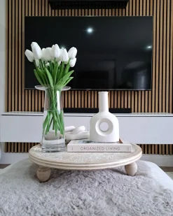 Vaso da fiori THEBES Ceramica 22 cm Bianco