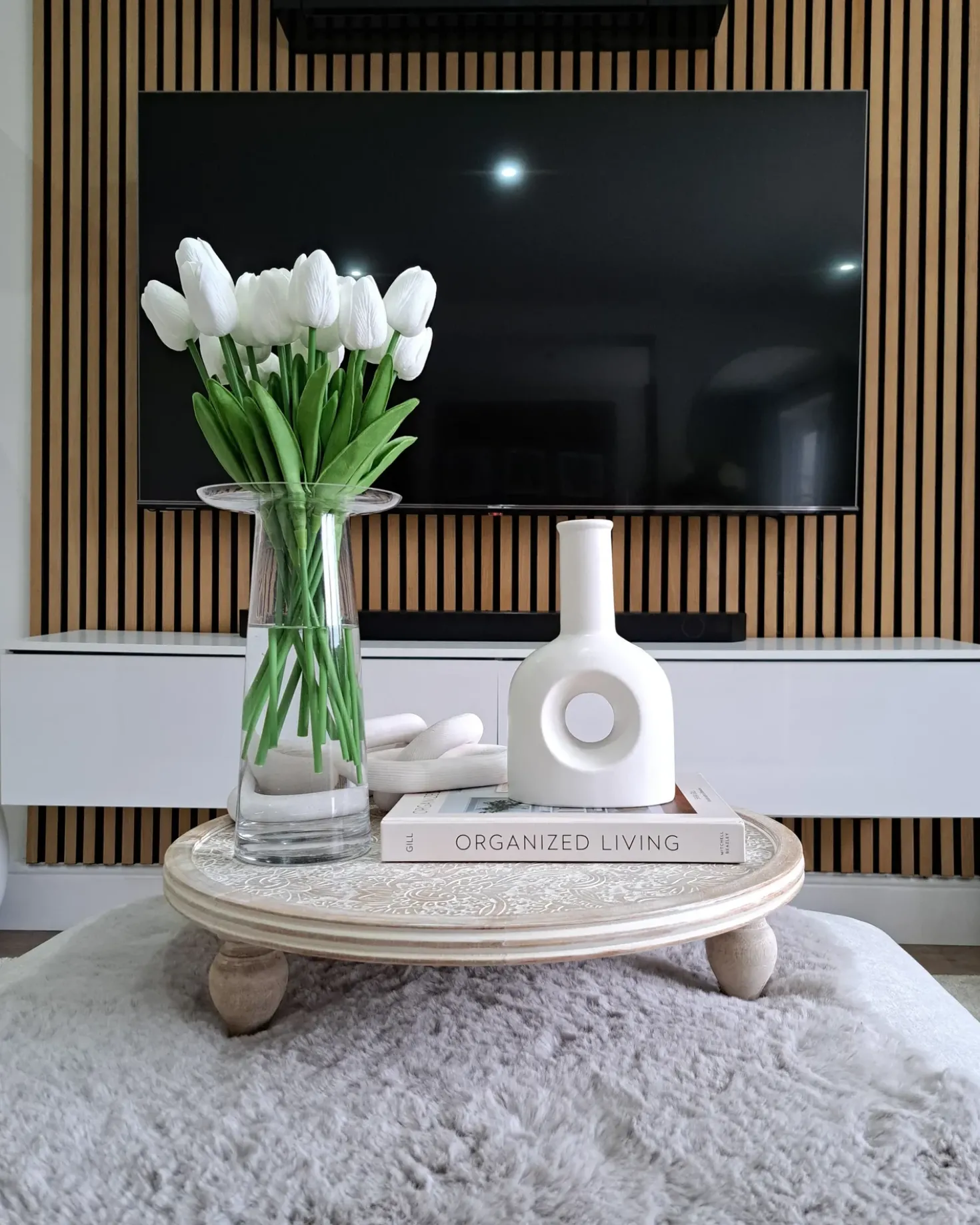 Vaso da fiori THEBES Ceramica 22 cm Bianco
