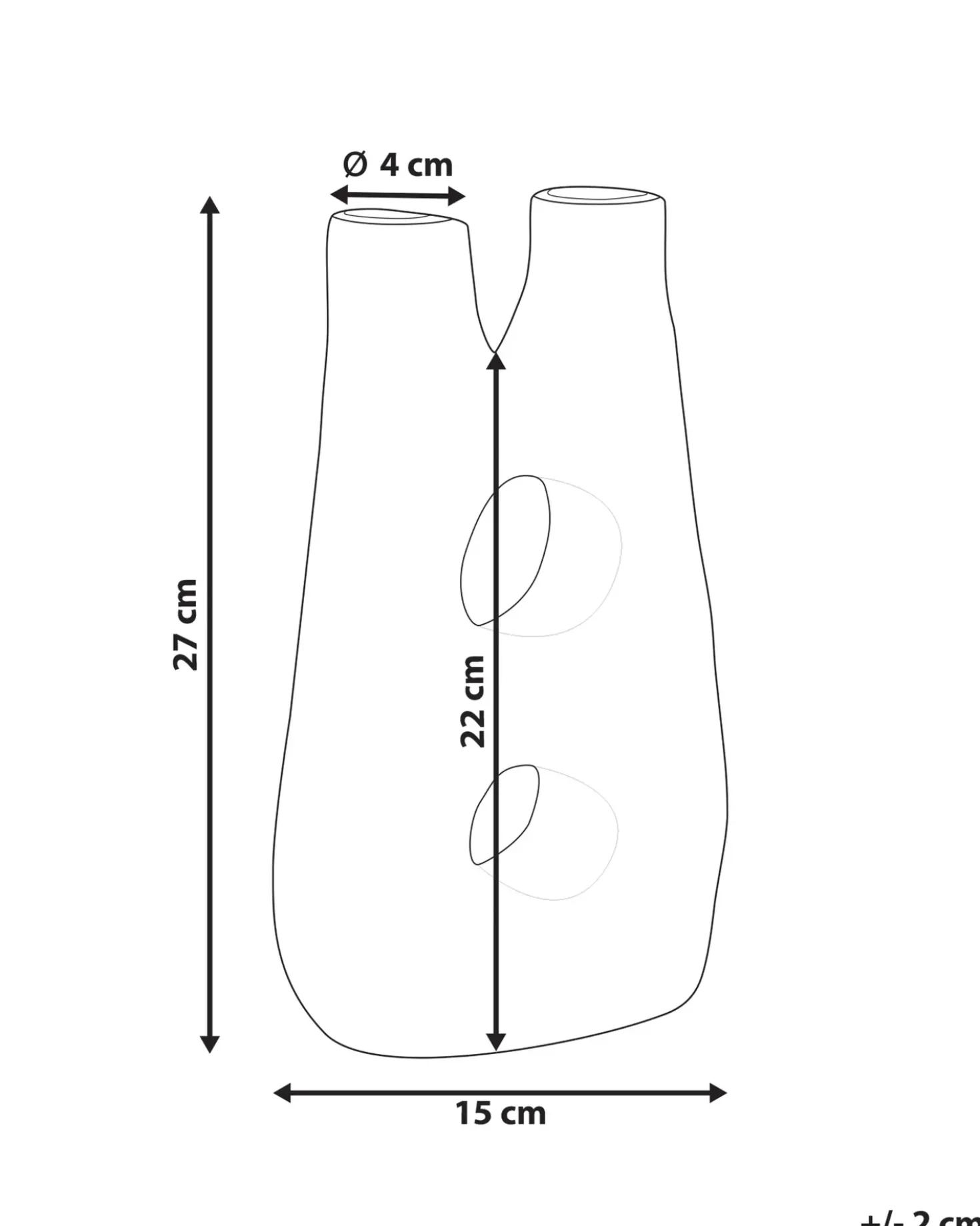 Vaso da fiori UARU Gres porcellanato 27 cm Marrone