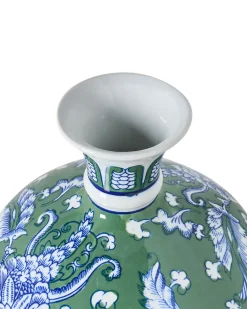 Vaso da fiori VALLADOLID Porcellana 36 cm Verde
