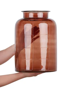 Vaso da fiori VINDALOO Vetro 35 cm Marrone dorato