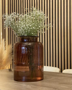Vaso da fiori VINDALOO Vetro 35 cm Marrone dorato