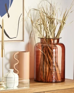 Vaso da fiori VINDALOO Vetro 35 cm Marrone dorato