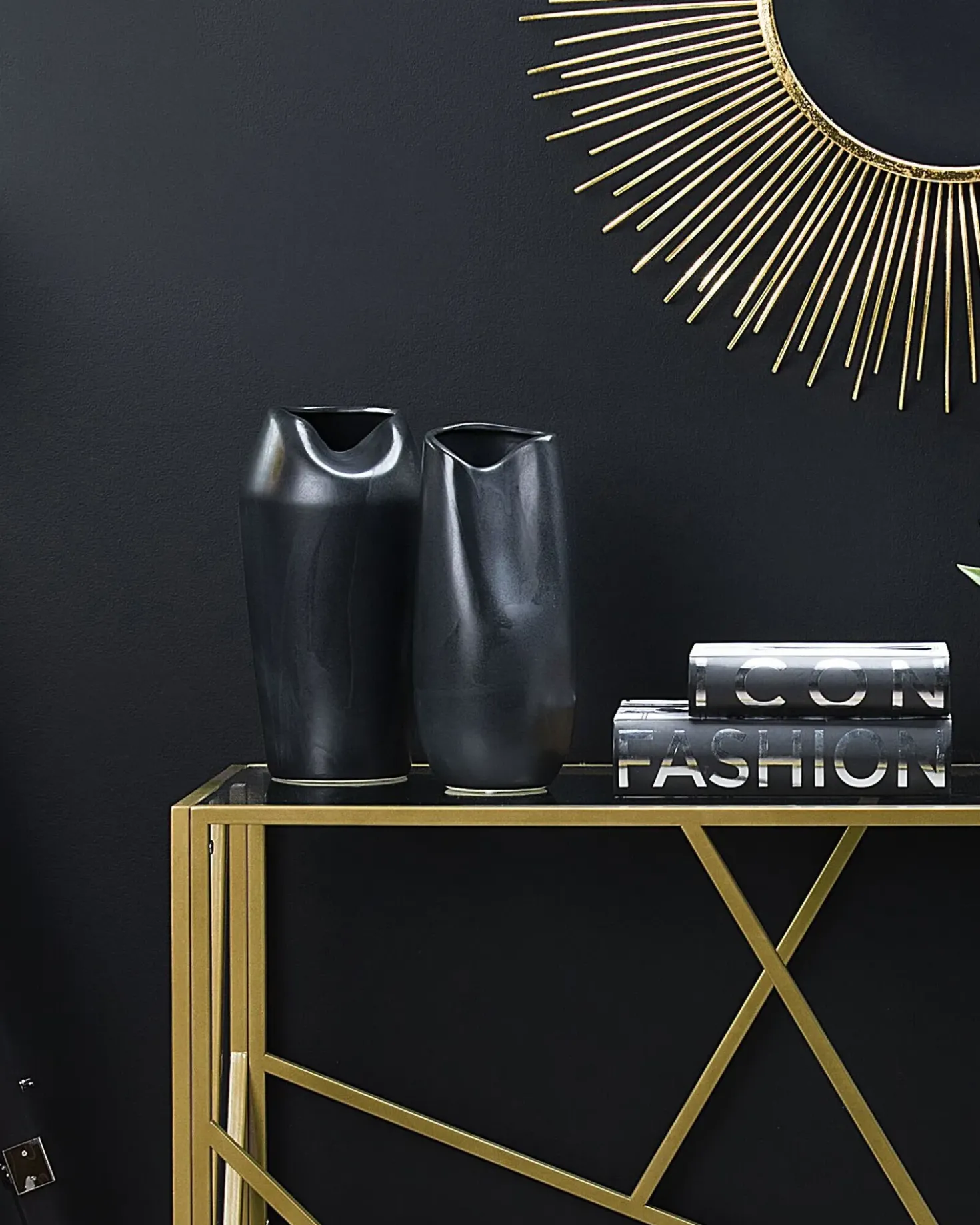 Vaso decorativo APAMEA Gres porcellanato 33 cm Nero