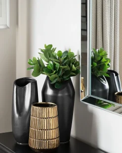 Vaso decorativo APAMEA Gres porcellanato 33 cm Nero