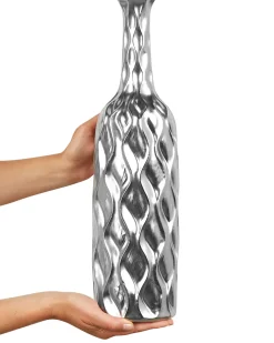 Vaso decorativo BASSANIA Gres porcellanato 45 cm Argento