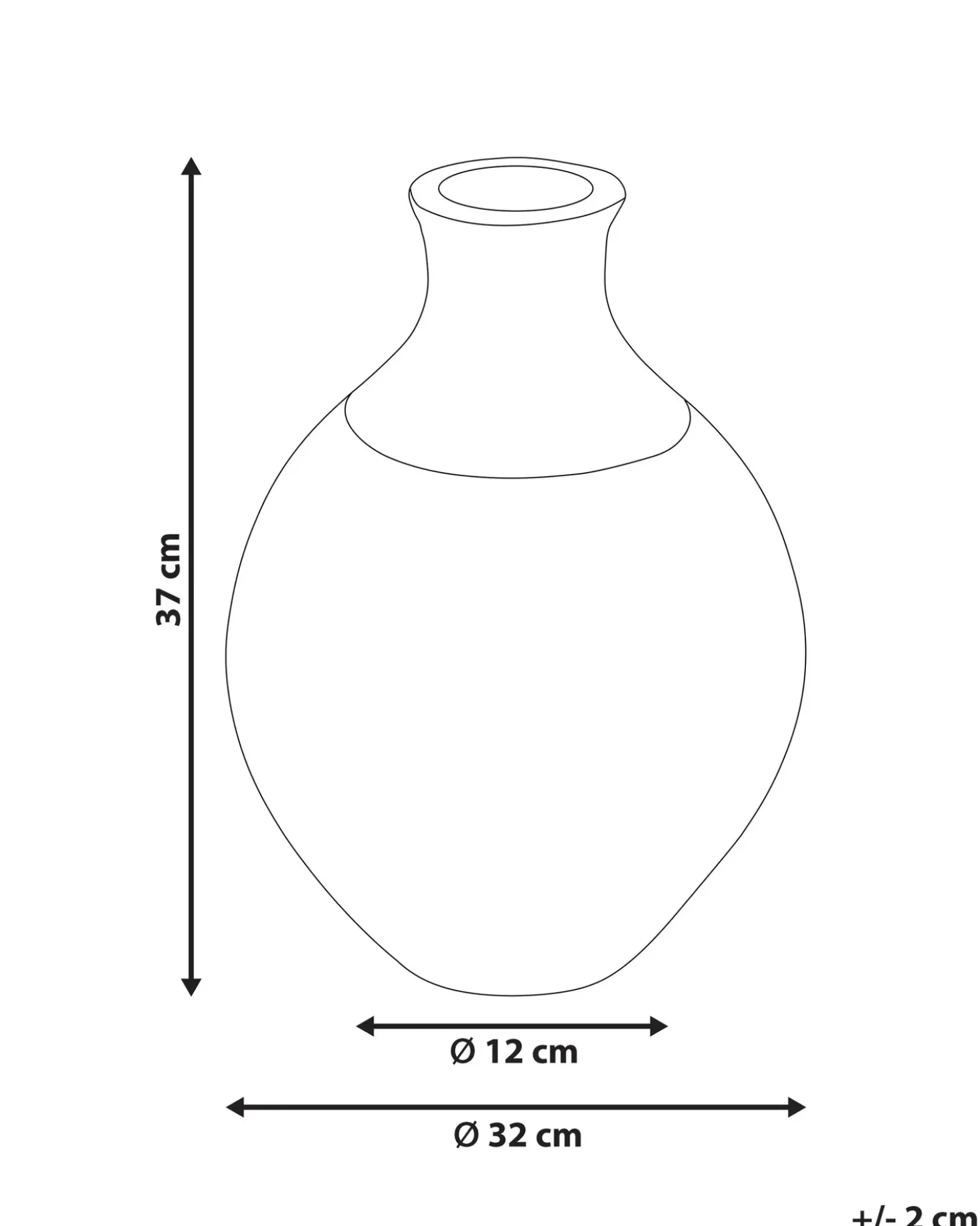 Vaso decorativo BURSA Ceramica 37 cm Marrone chiaro