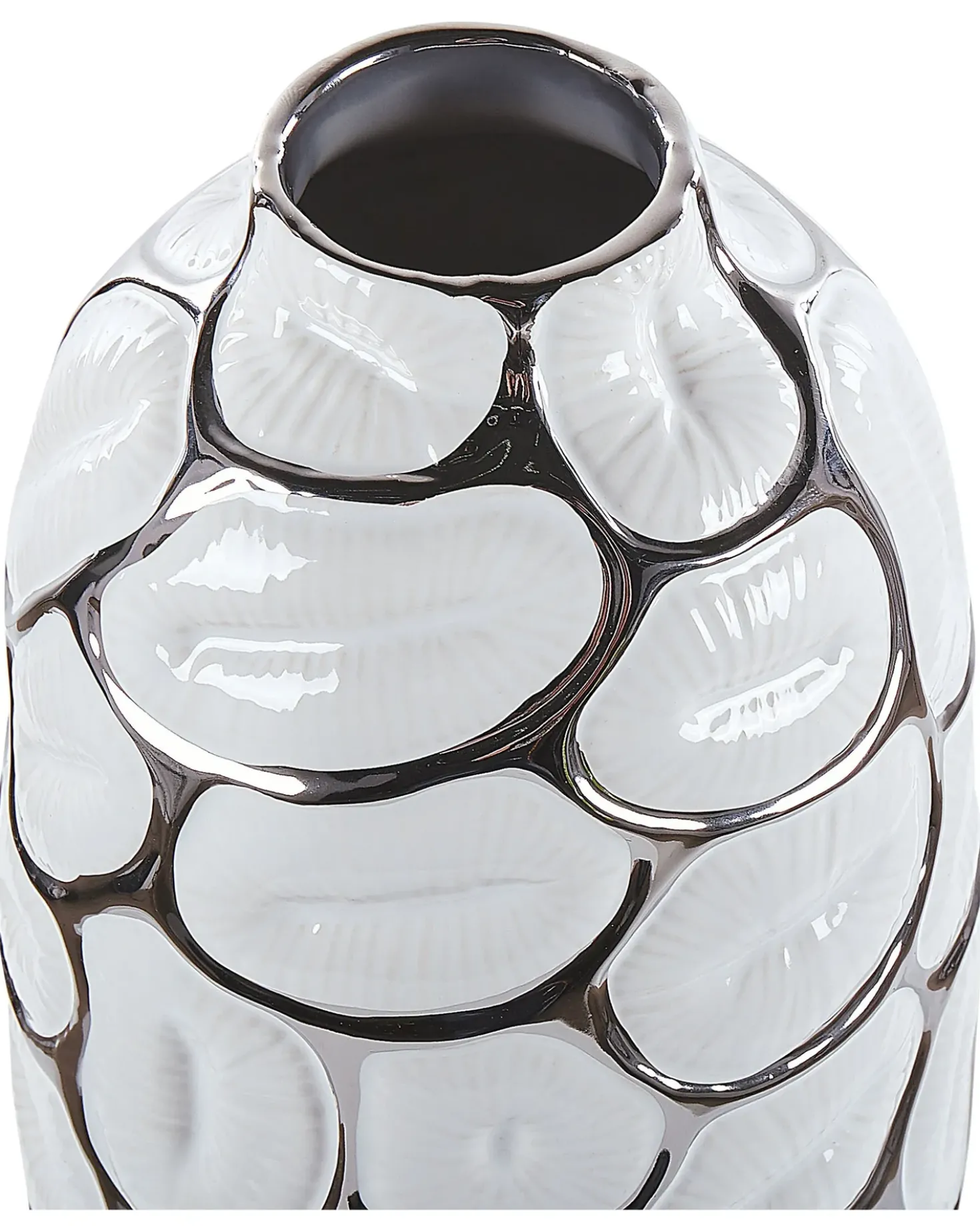 Vaso decorativo CENABUM Gres porcellanato 34 cm Bianco