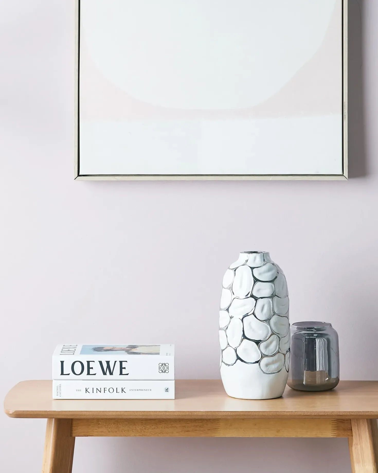Vaso decorativo CENABUM Gres porcellanato 34 cm Bianco