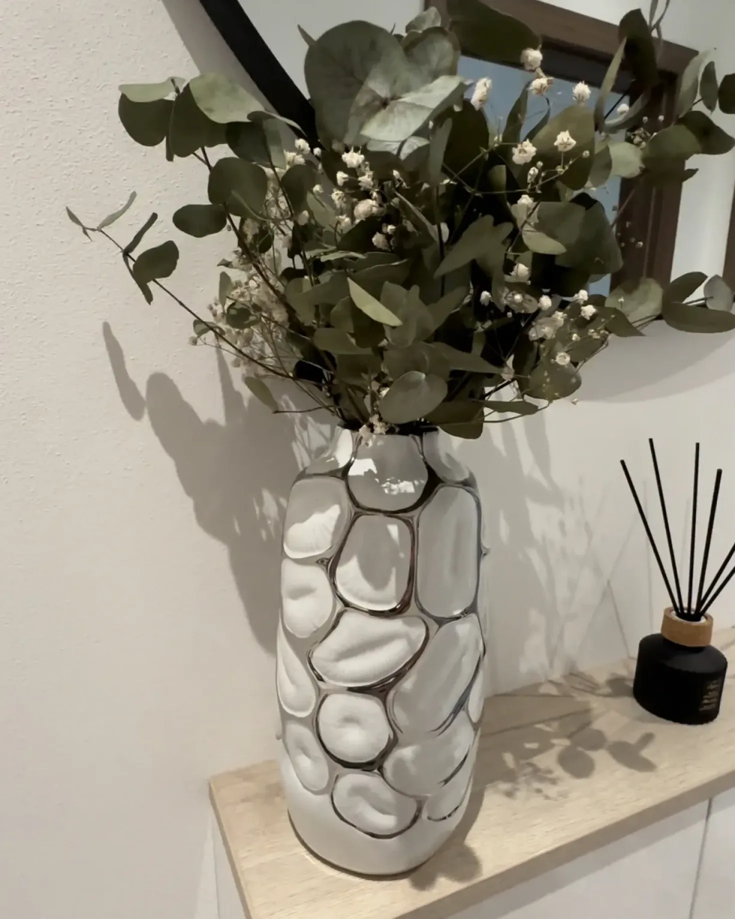 Vaso decorativo CENABUM Gres porcellanato 28 cm Bianco