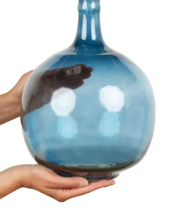 Vaso decorativo CHAPPATHI Vetro 31 cm Blu