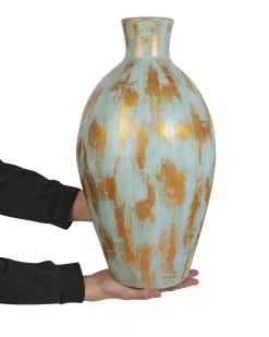 Vaso decorativo DIKAJA Ceramica 45 cm Blu