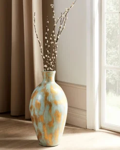 Vaso decorativo DIKAJA Ceramica 45 cm Blu