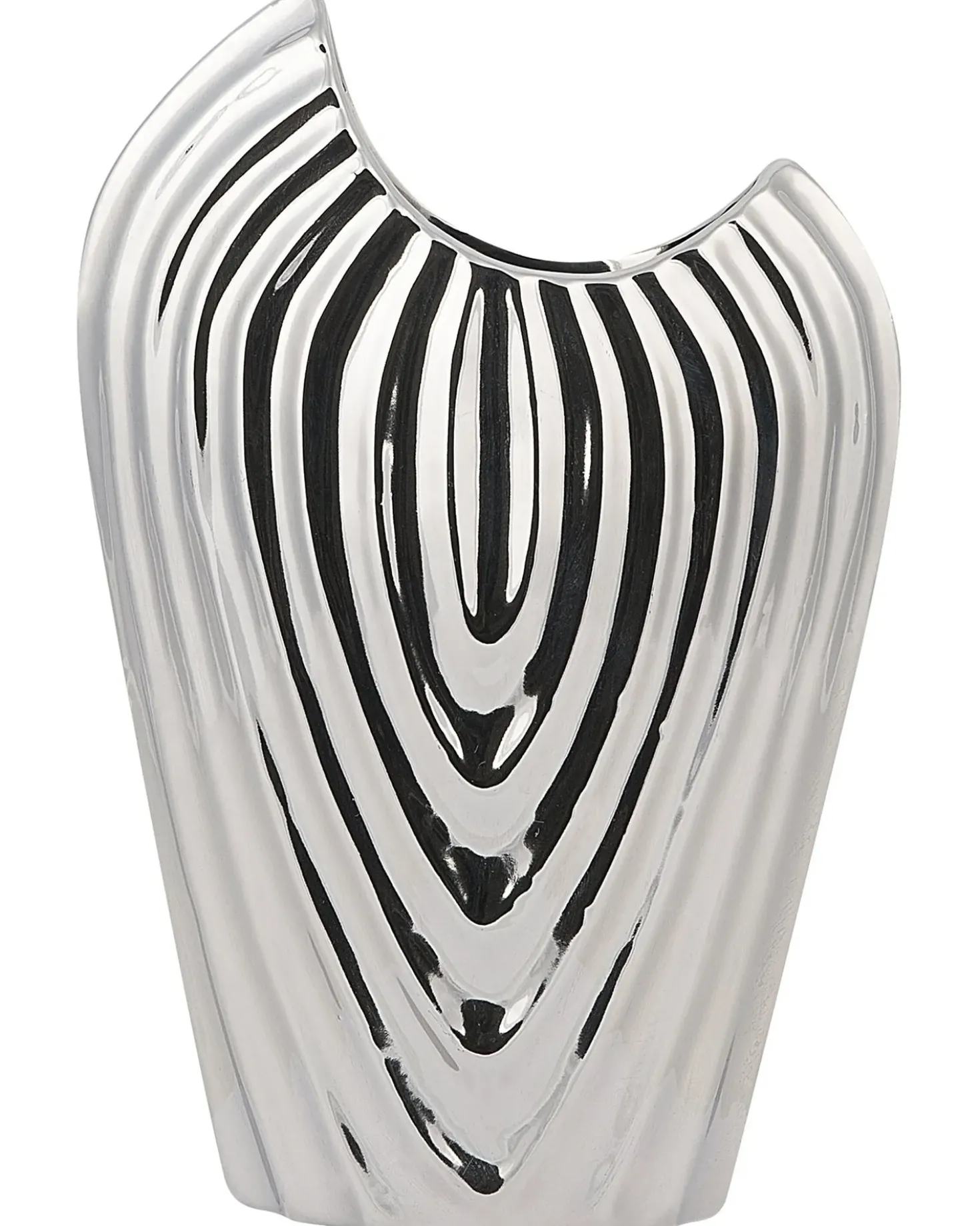 Vaso decorativo ECETRA Gres porcellanato 26 cm Argento