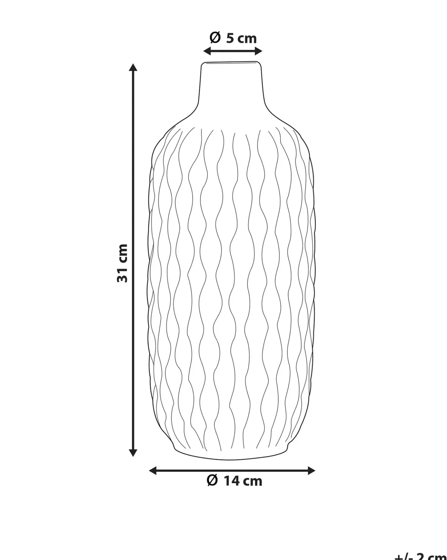 Vaso decorativo EMAR Gres porcellanato 31 cm Nero