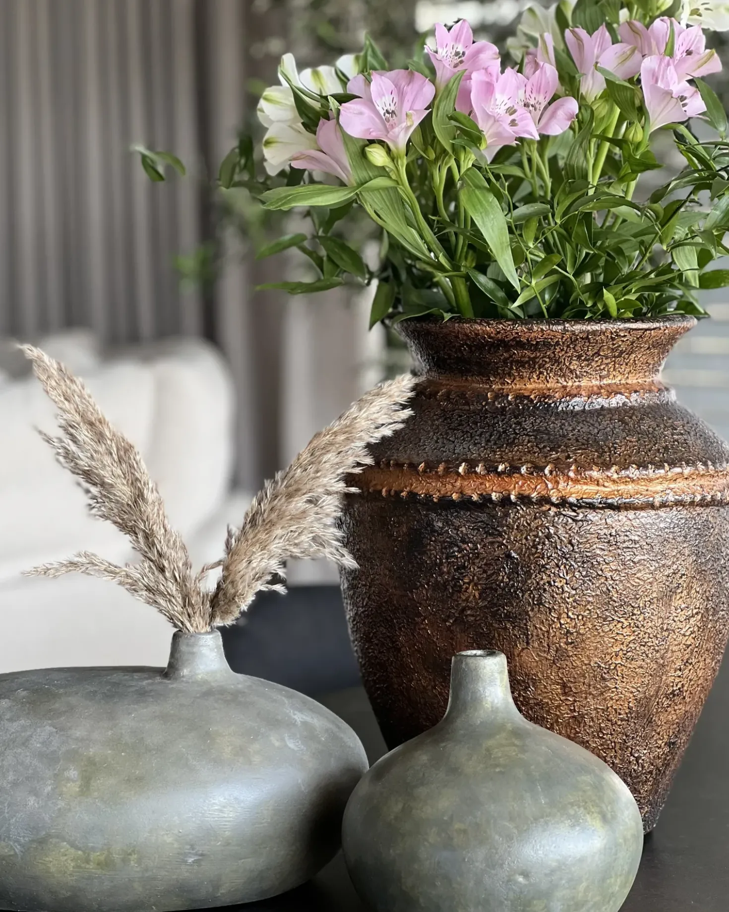 Vaso decorativo KLANG Ceramica 18 cm Grigio
