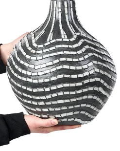Vaso decorativo KUALU Ceramica 35 cm Nero