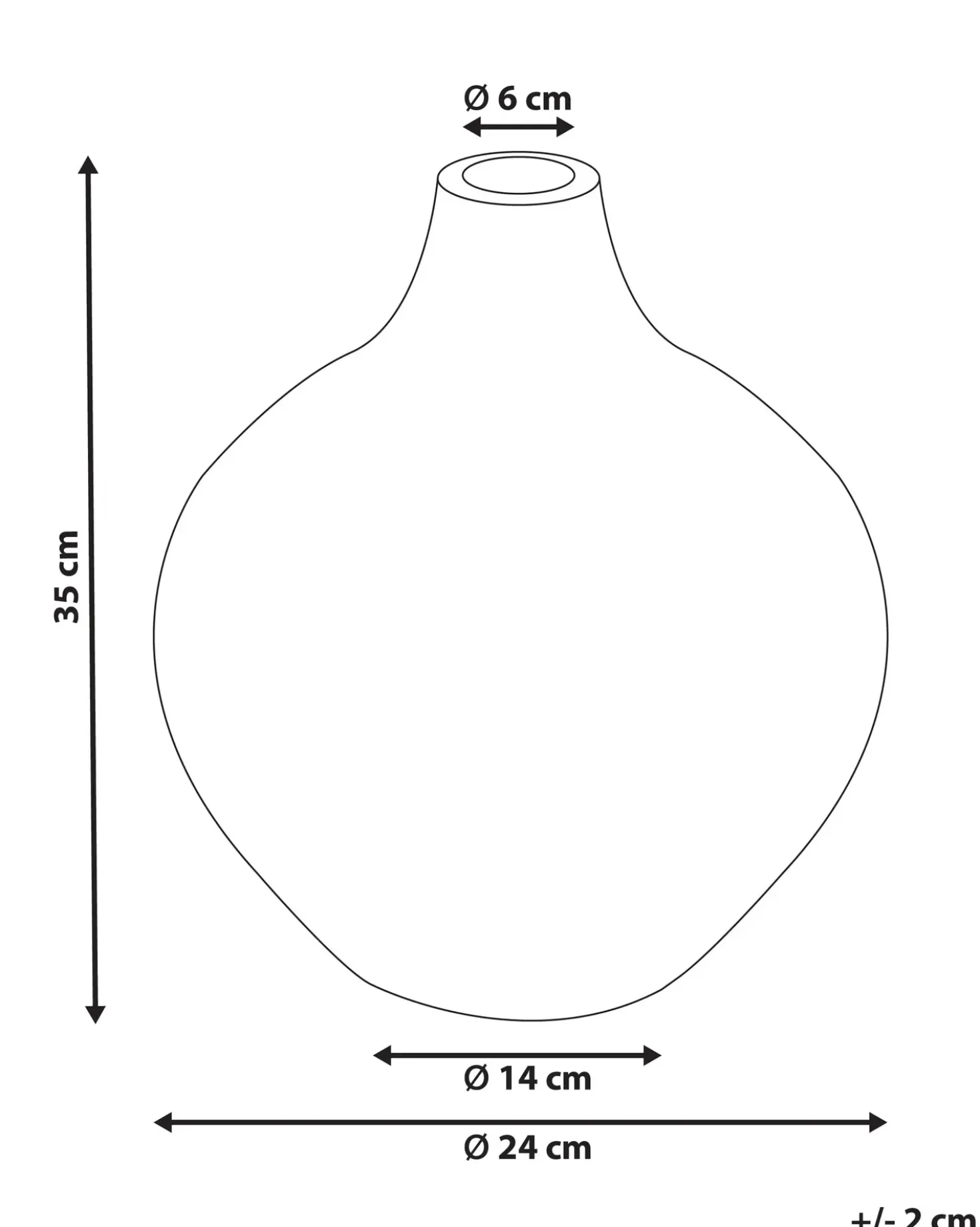 Vaso decorativo KUALU Ceramica 35 cm Nero