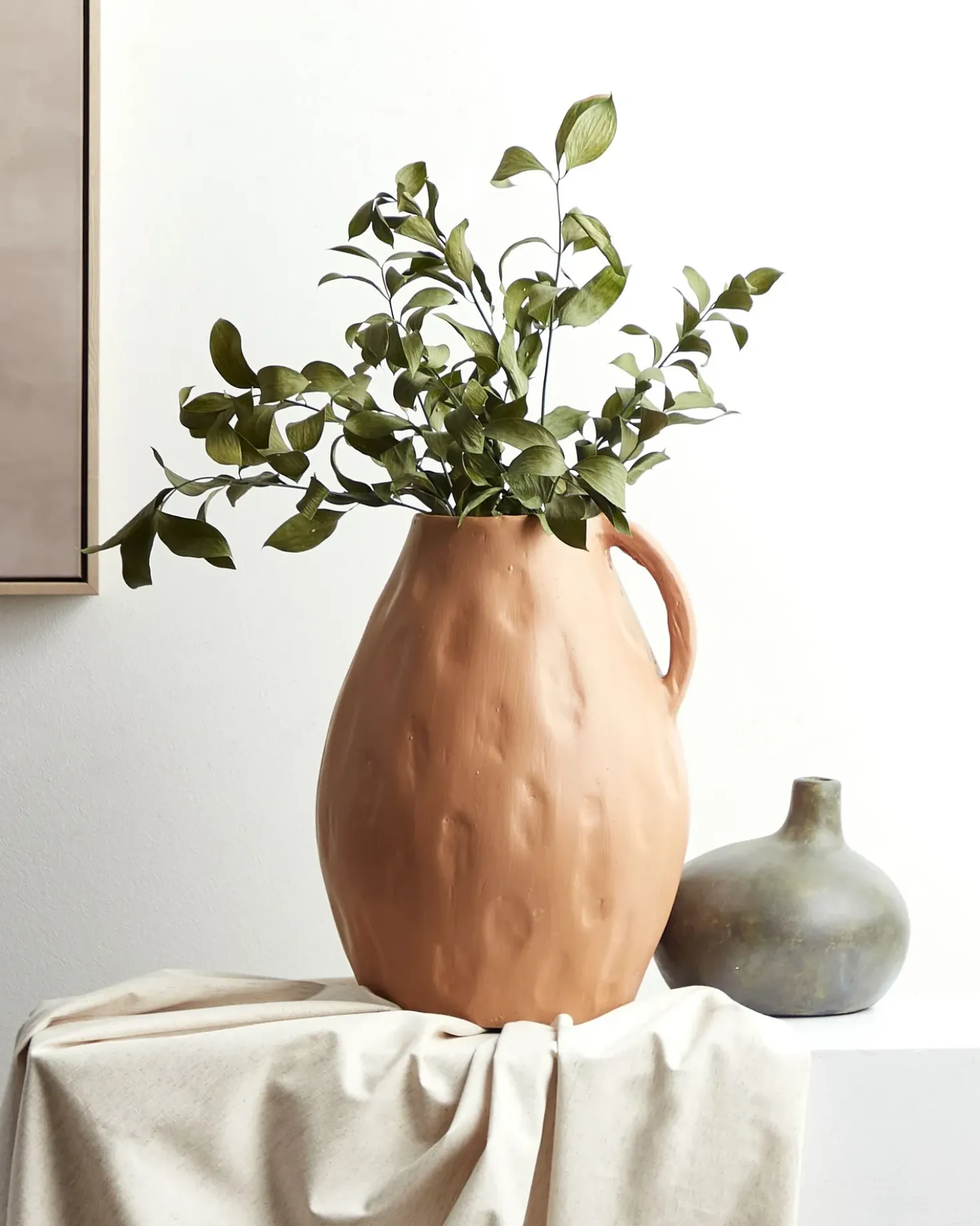 Vaso decorativo KULIM Ceramica 40 cm Beige sabbia