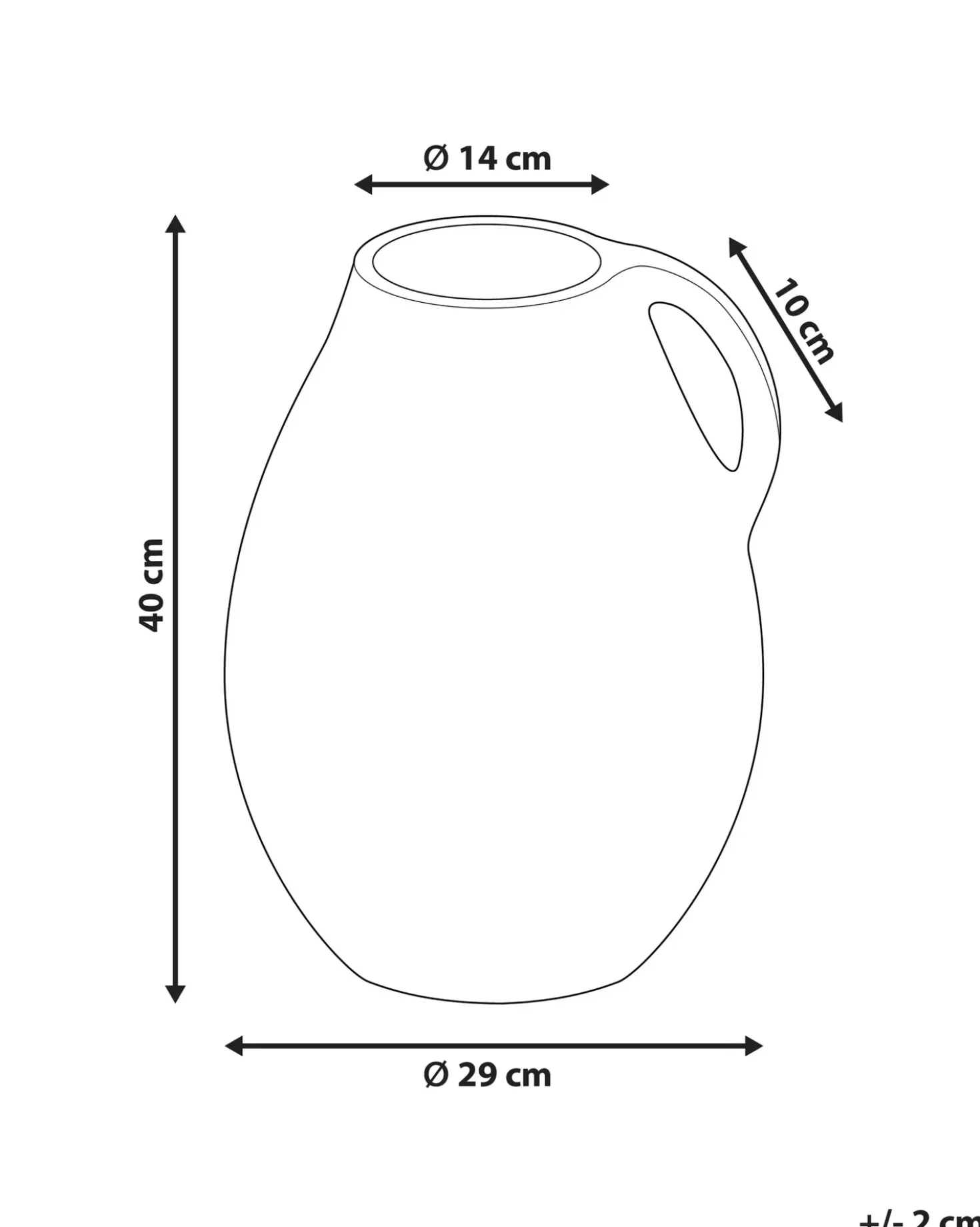 Vaso decorativo KULIM Ceramica 40 cm Beige sabbia
