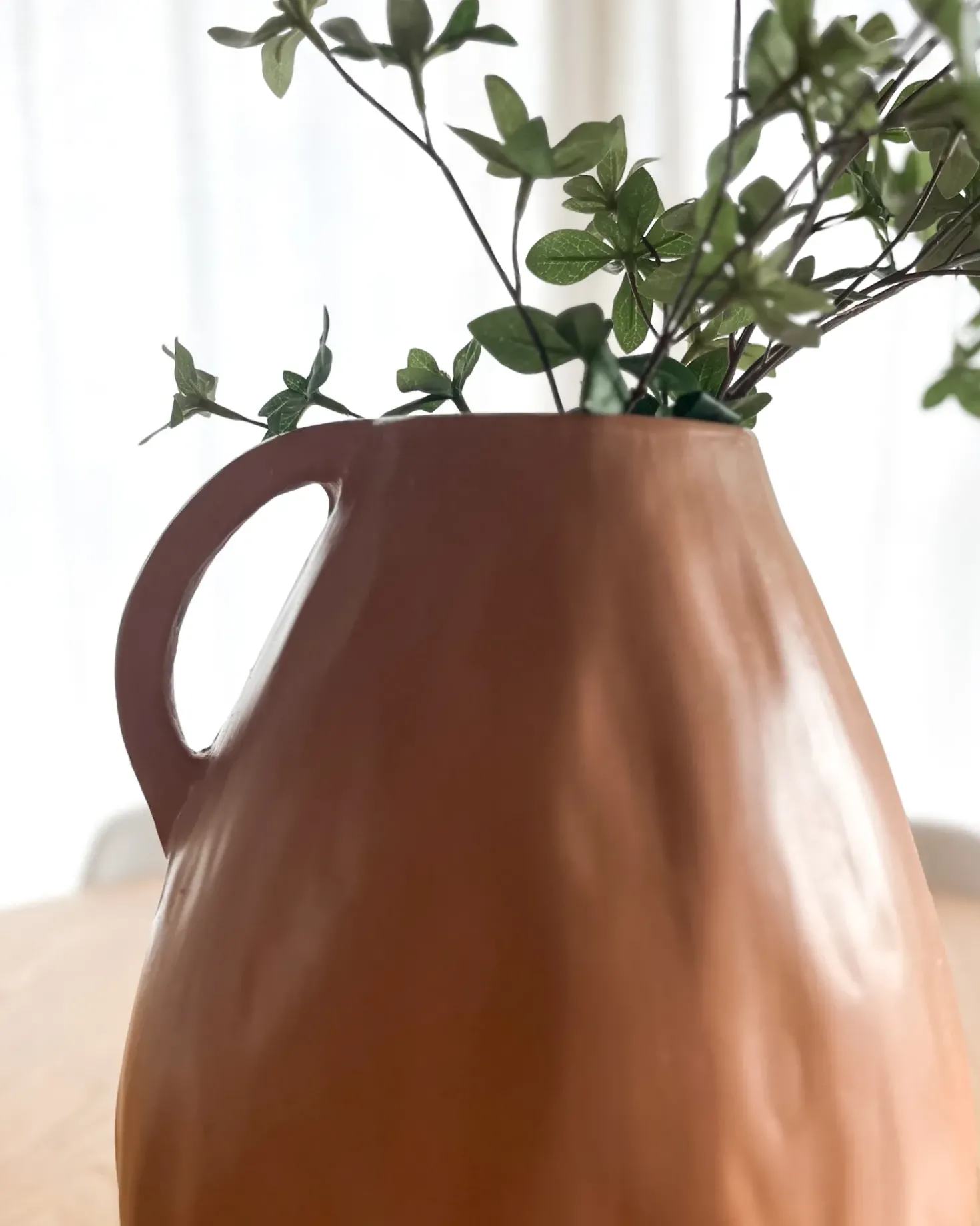 Vaso decorativo KULIM Ceramica 40 cm Beige sabbia