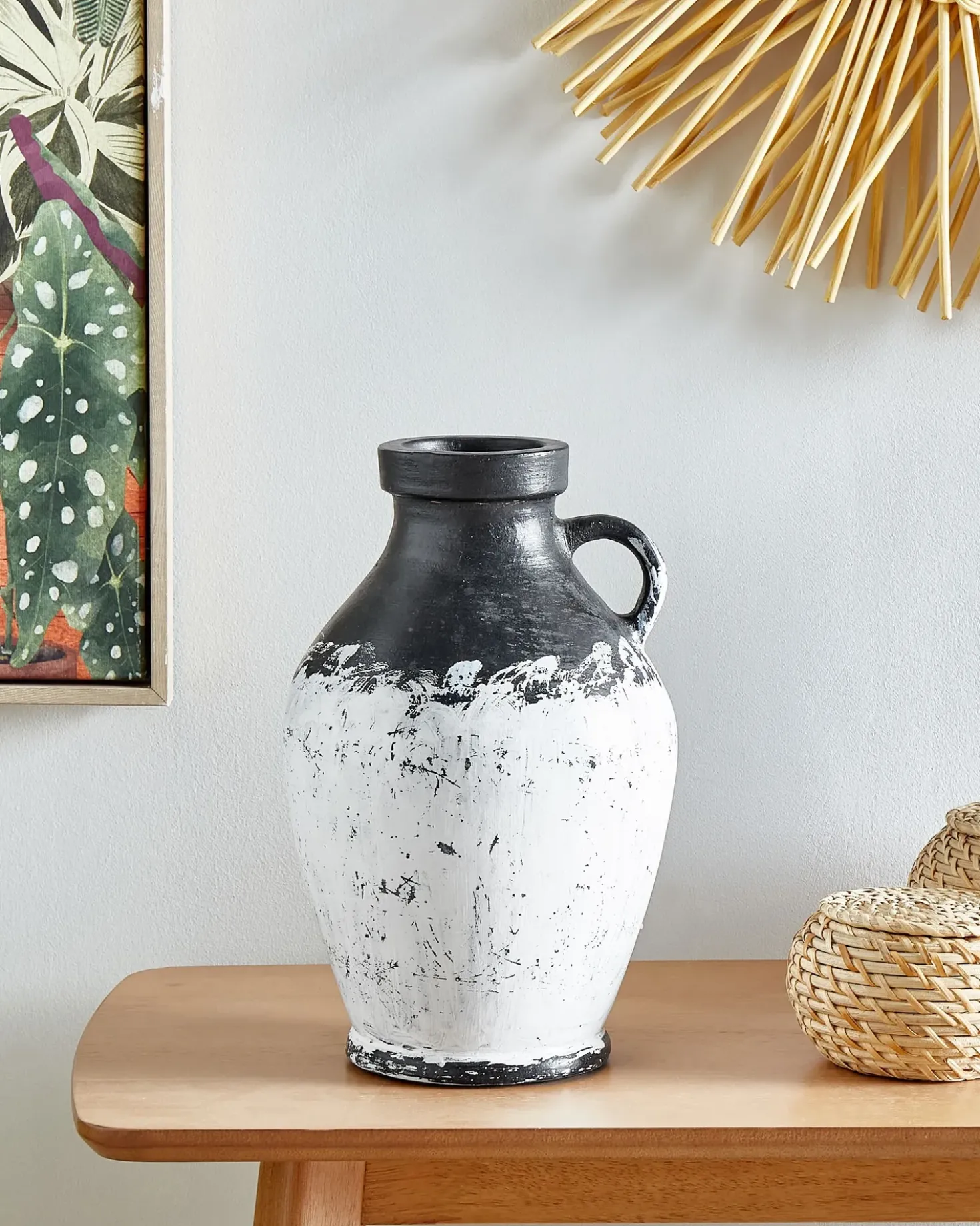 Vaso decorativo MASSALIA Ceramica 33 cm Bianco