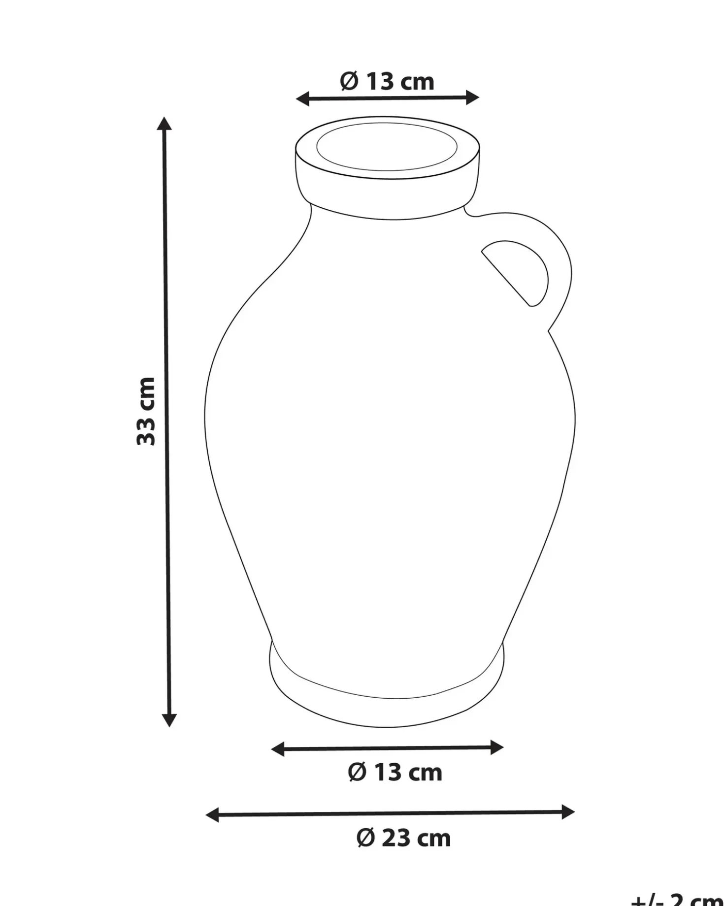 Vaso decorativo MASSALIA Ceramica 33 cm Bianco