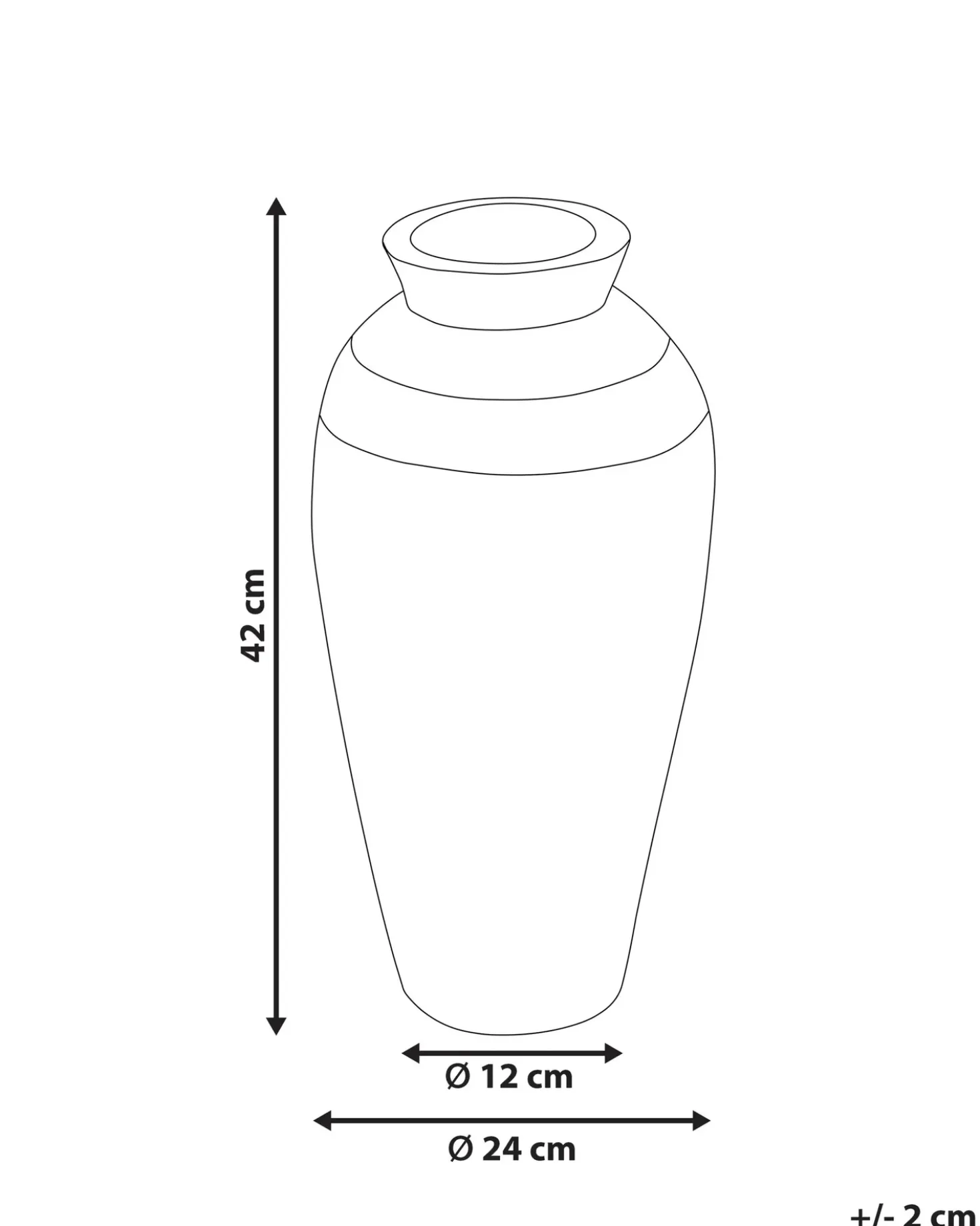 Vaso decorativo PLATEJE Ceramica 42 cm Blu