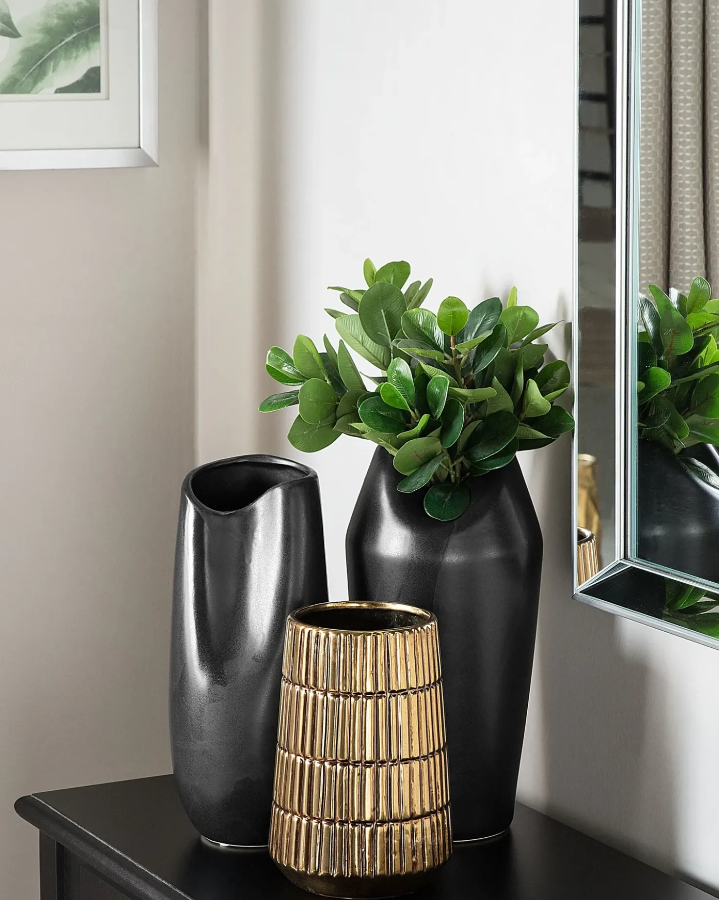Vaso decorativo QANAWAT Gres porcellanato 22 cm Oro