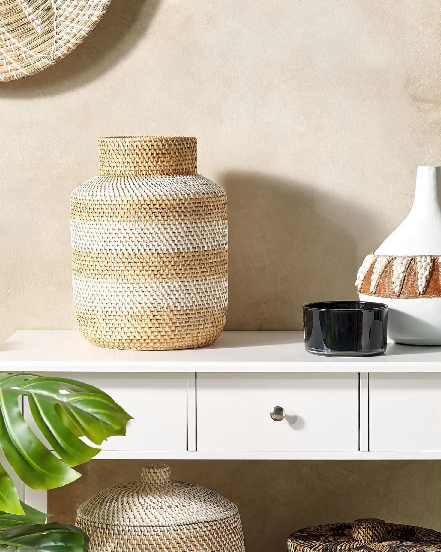 Vaso decorativo RENUN Ceramica 36 cm Naturale