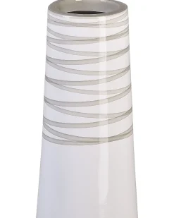 Vaso decorativo TARRAGONA Ceramica 57 cm Bianco