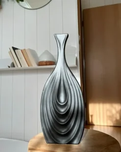 Vaso decorativo THAPSUS Ceramica 39 cm Nero