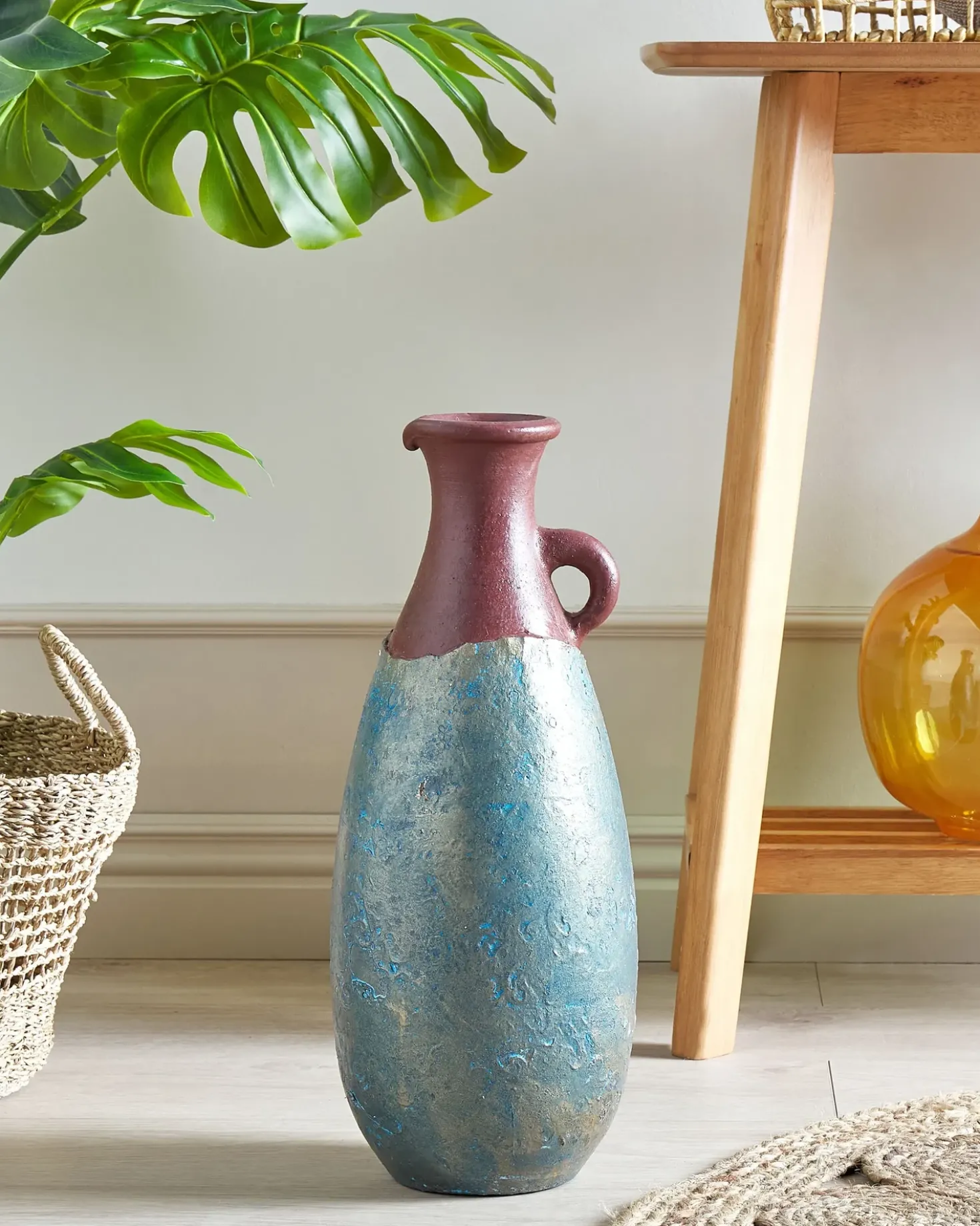 Vaso decorativo VELIA Ceramica 50 cm Blu