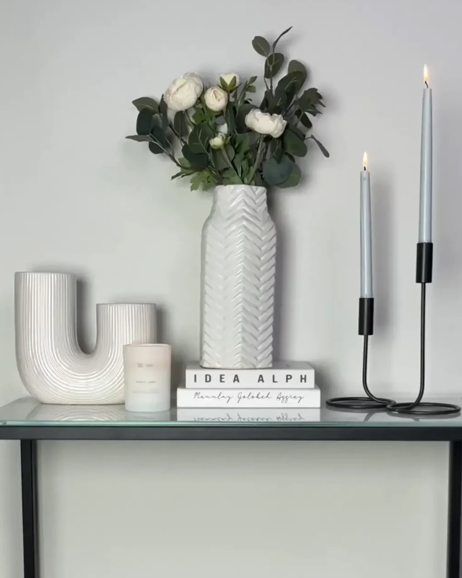 Vaso decorativo XANTHOS Gres porcellanato 32 cm Bianco