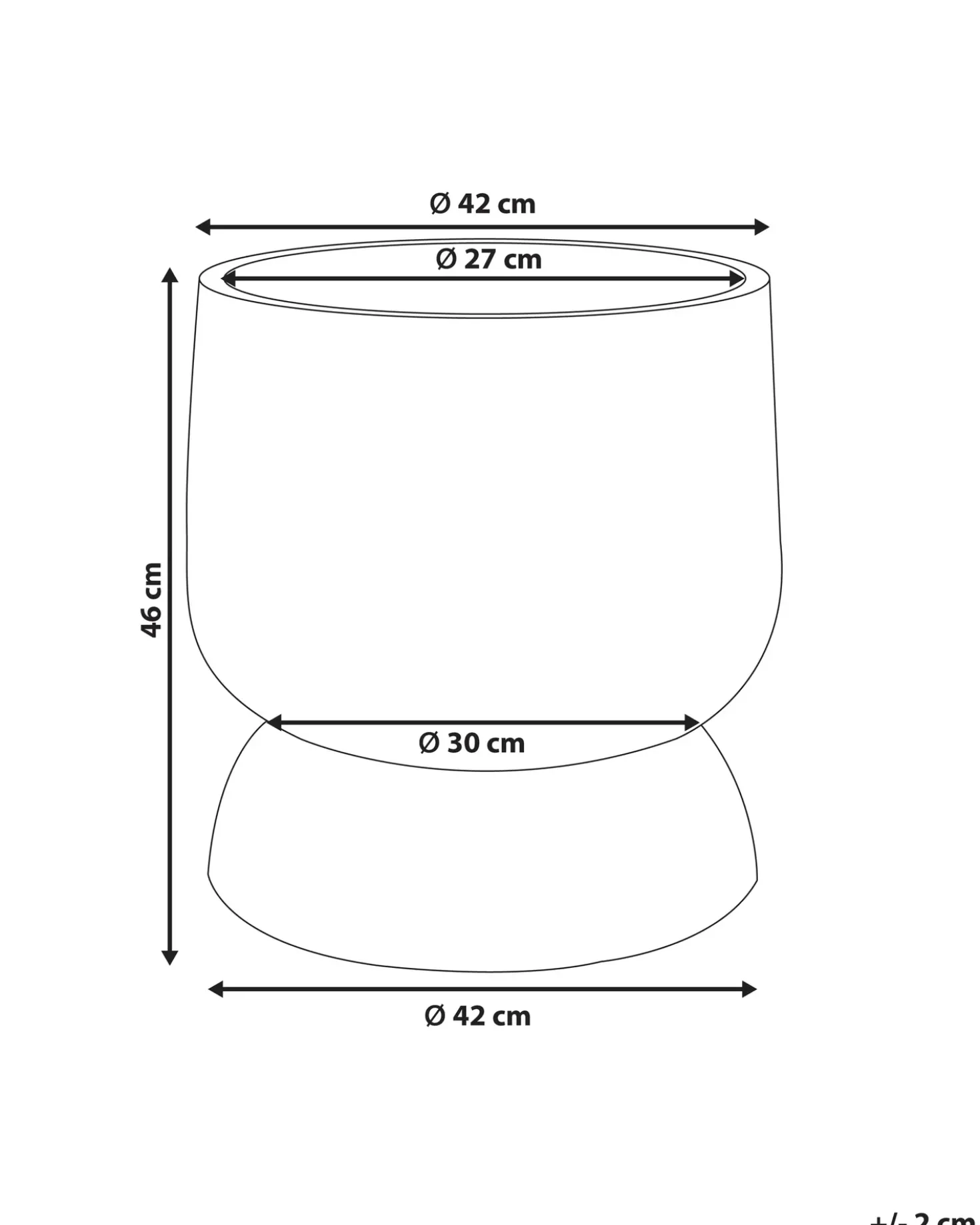 Vaso per piante ARAUCARIA 42 cm Grigio