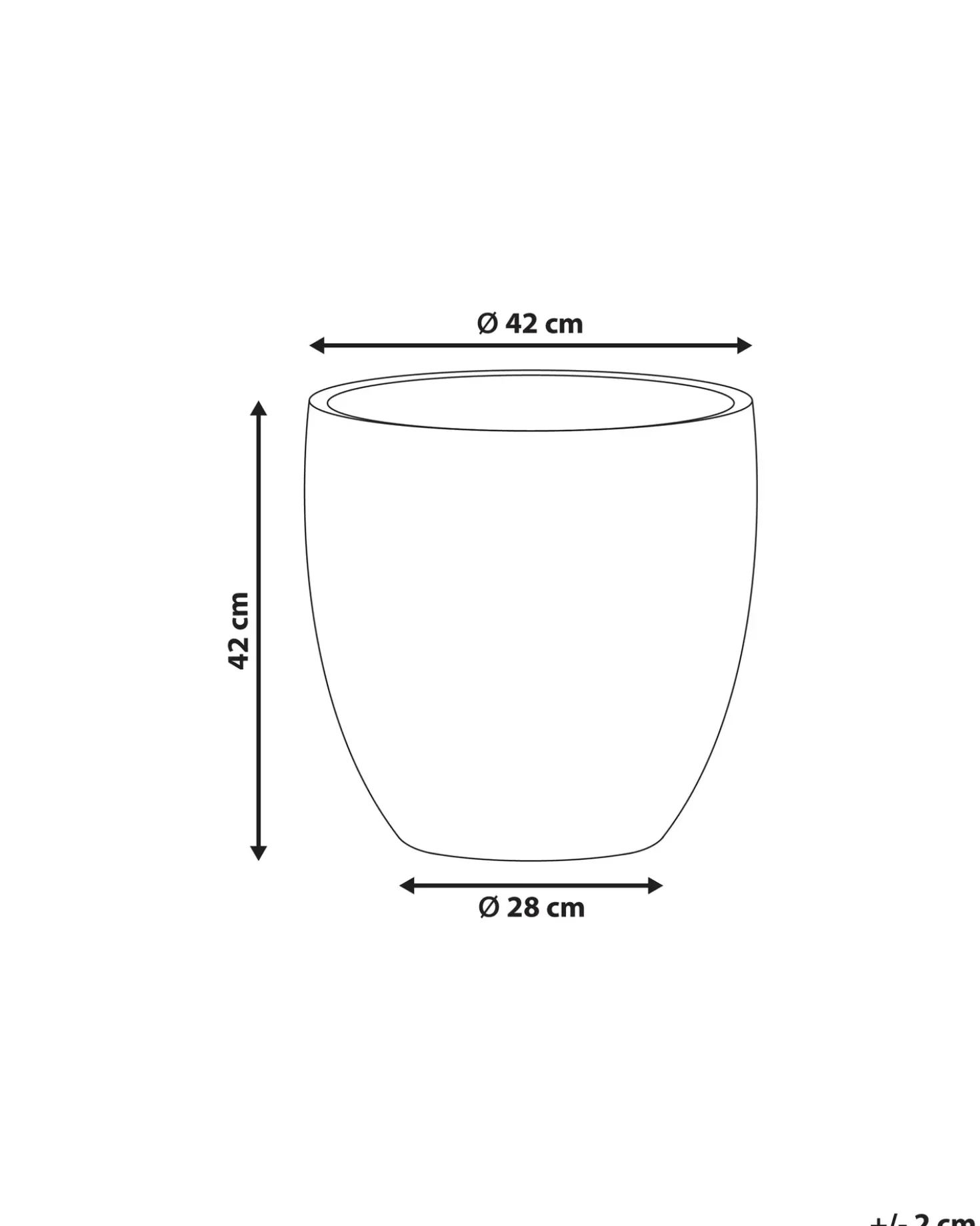 Vaso per piante BAIYUN 42 cm Nero