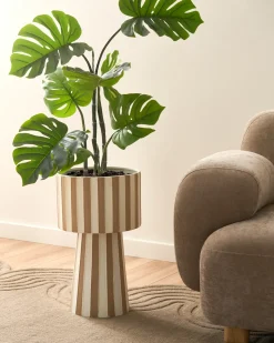 Vaso per piante BANE Metallo 30 cm Bianco/Beige