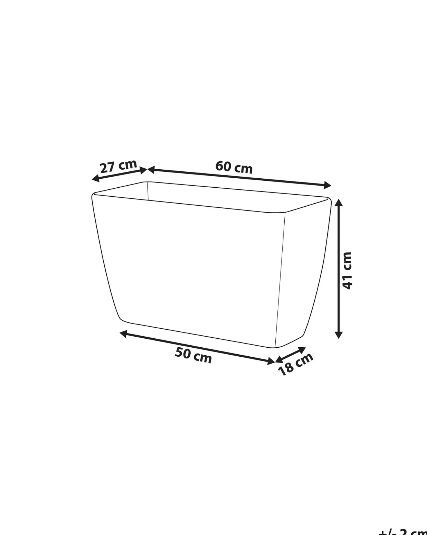 Vaso per piante BARIS 60 cm Grigio chiaro