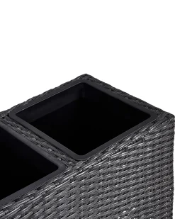 Vaso per piante BELLIS Rattan sintetico (PE) 82 cm Nero