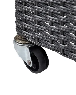 Vaso per piante BELLIS Rattan sintetico (PE) 82 cm Nero
