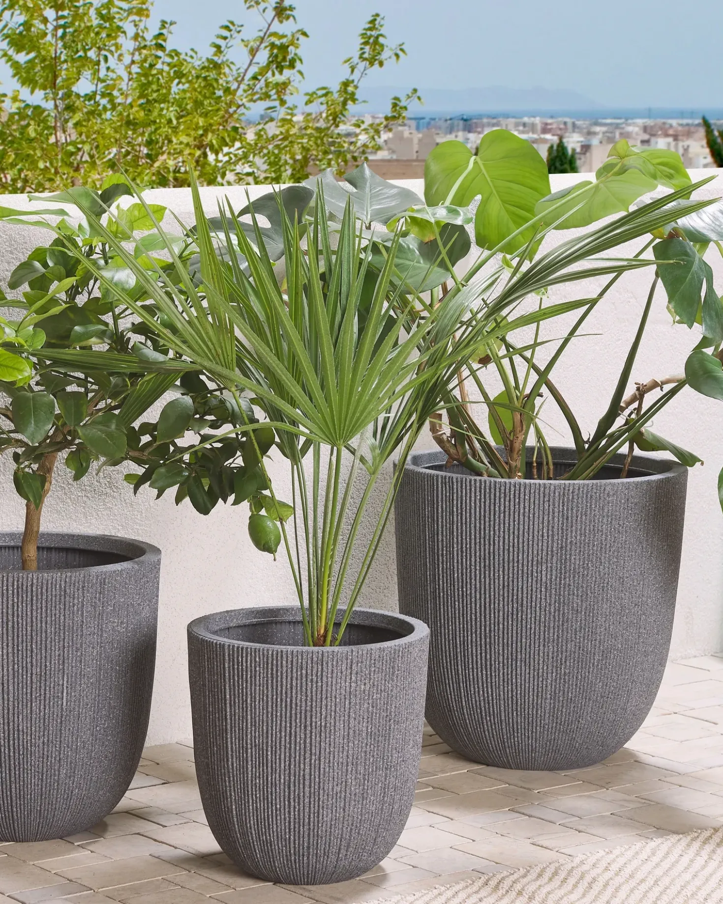 Vaso per piante CHIOS 44 cm Grigio